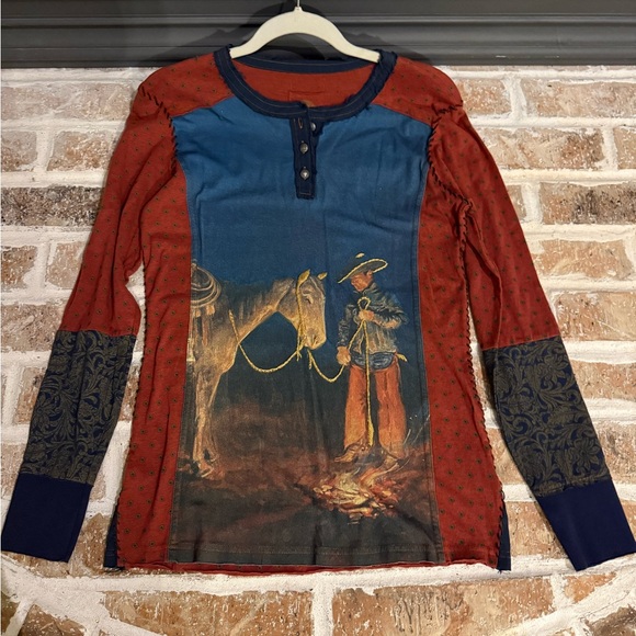 Double D Ranch Tops - Double D Ranch Lone Cowboy Long Sleeve Shirt